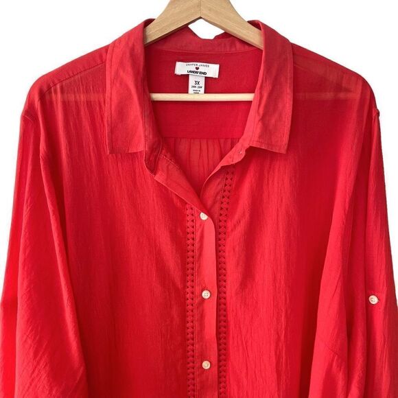 Draper James X Lands End Shirt Dress Swim Cover-up - Picture 3 of 10
